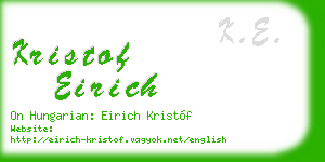 kristof eirich business card